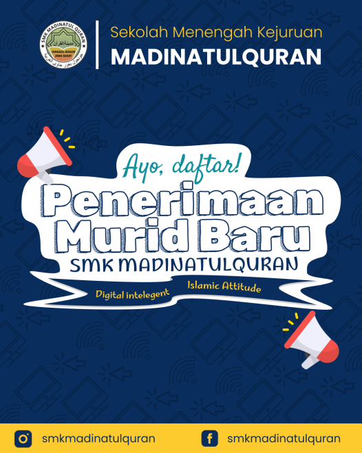Brosur Penerimaan Murid Baru Tahun Pelajaran 2026/2027 SMK Madinatulquran jurusan RPL dan TKJ